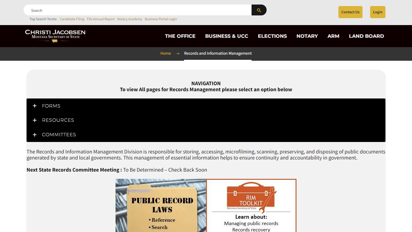 Records and Information Management - Montana Secretary of State ...